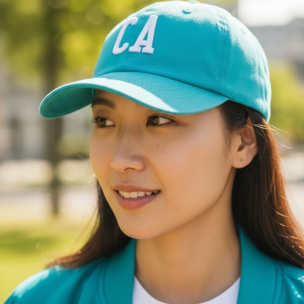 California Embroidered Cotton Baseball Cap - Mint - Picture 2 of 5